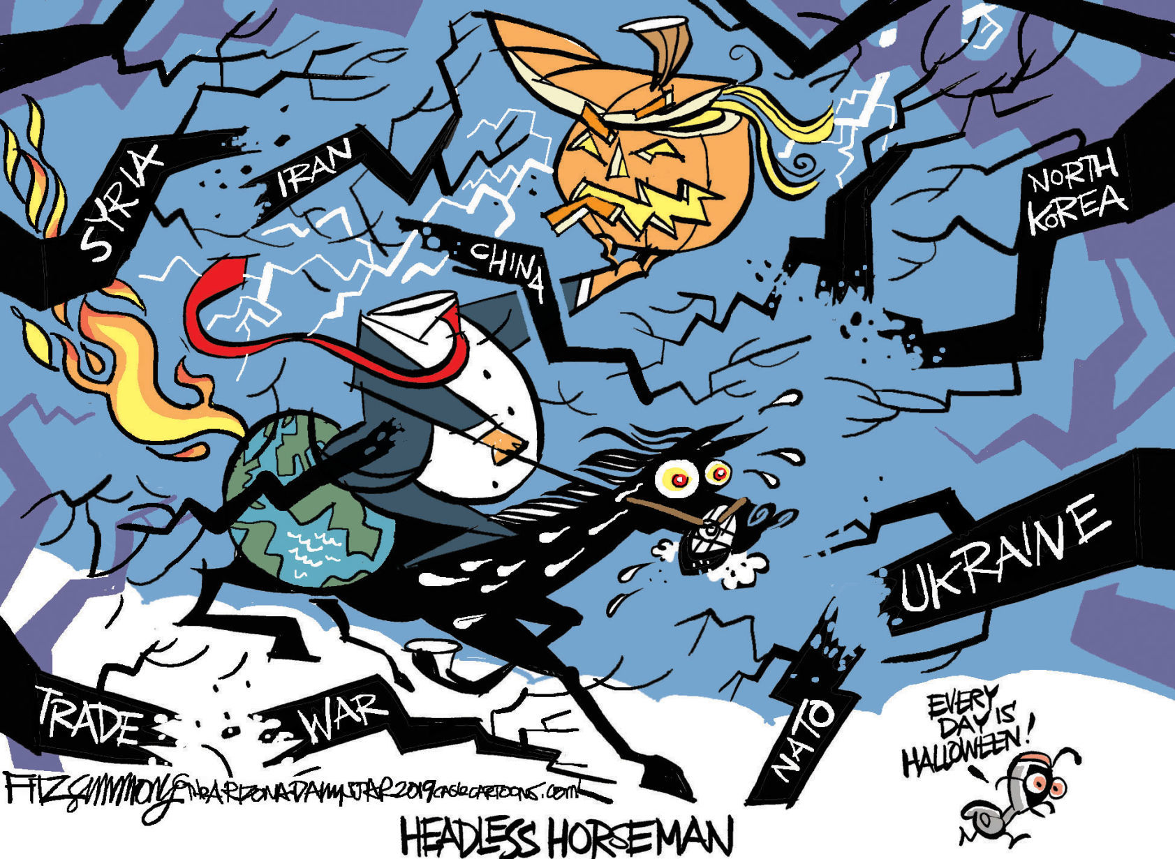 Daily Fitz Cartoon: Headless Horseman